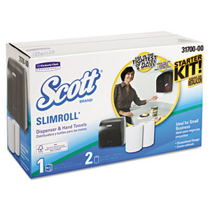 Slimroll Dispenser Kit, 8 1/2w x 20 3/4d x 13 13/100h, Smoke/White, w/2 Rolls by KIMBERLY CLARK
