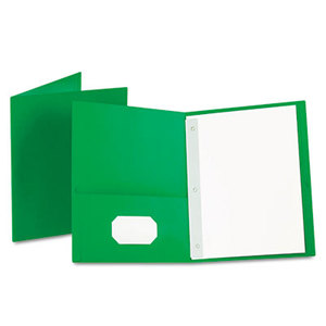 ESSELTE CORPORATION 57703 Twin-Pocket Folders with 3 Fasteners, Letter, 1/2" Capacity, Green, 25/Box by ESSELTE PENDAFLEX CORP.