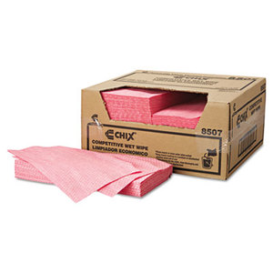 Wet Wipes, 11 1/2 x 24, White/Pink, 200/Carton by CHICOPEE, INC