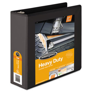 ACCO Brands Corporation W385-49BPP Heavy-Duty D-Ring View Binder w/Extra-Durable Hinge, 3" Cap, Black by WILSON JONES CO.