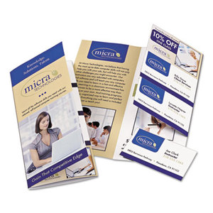 Avery 16152 Tri-Fold Brochure w/Tear-Away Cards, 8 1/2 x 11, Soft Gloss White, 50/Pack by AVERY-DENNISON