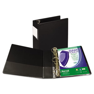 SAMSILL CORPORATION 16380 Clean Touch Antimicrobial Locking D-Ring Binder, 11 x 8-1/2, 3" Cap, Black by SAMSILL CORPORATION