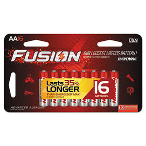 Fusion Performance Alkaline Batteries, AA, 16/Pk by RAY-O-VAC
