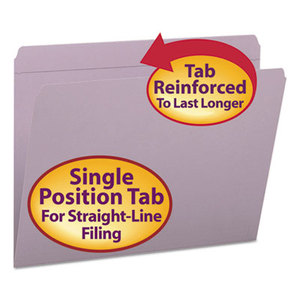 SMEAD MANUFACTURING COMPANY 12410 File Folders, Straight Cut, Reinforced Top Tab, Letter, Lavender, 100/Box by SMEAD MANUFACTURING CO.