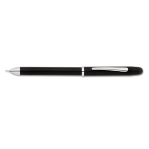 Tech3+ Retractable Ballpoint Pen, Black Barrel, Black/Red Ink, Fine Point by A.T. CROSS COMPANY