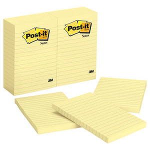 3M 660YW Original Pads in Canary Yellow, 4 x 6, Lined, 100/Pad, 12 Pads/Pack by 3M/COMMERCIAL TAPE DIV.