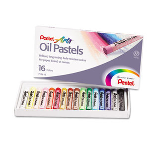 PENTEL OF AMERICA PHN16 Oil Pastel Set With Carrying Case,16-Color Set, Assorted, 16/Set by PENTEL OF AMERICA