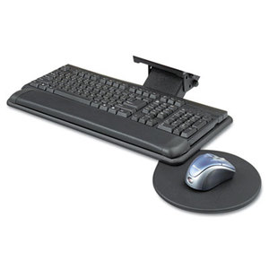 Safco Products 2135BL Adjustable Keyboard Platform with Swivel Mouse Tray, 18-1/2w x 9-1/2d, Black by SAFCO PRODUCTS