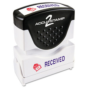Accustamp2 Shutter Stamp with Microban, Red/Blue, RECEIVED, 1 5/8 x 1/2 by CONSOLIDATED STAMP