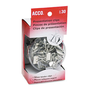 ACCO Brands Corporation A7071138 Presentation Clips, Steel/Nickel, Assorted Size Clips, Silver, 30/Box by ACCO BRANDS, INC.