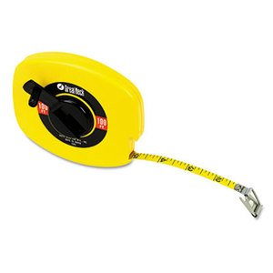 English Rule Measuring Tape, 3/8" x 100ft, Steel, Yellow by GREAT NECK SAW MFG.