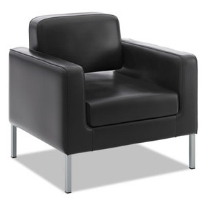 BASYX BSXVL887SB11 VL887 Lounge Seating Series Club Chair, Black Leather by BASYX