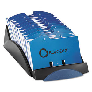 ROLODEX 66998 VIP Open Tray Card File with 24 A-Z Guides Holds 500 2 1/4 x 4 Cards, Black by ROLODEX