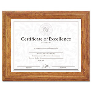 Document/Certificate Frame, Wood, 8-1/2 x 11, Stepped Oak by DAX MANUFACTURING INC.