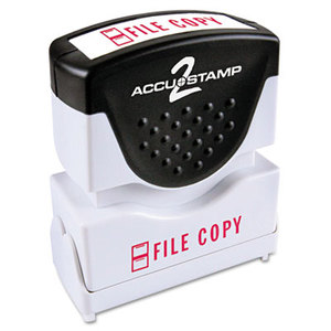 Accustamp2 Shutter Stamp with Microban, Red, FILE COPY, 1 5/8 x 1/2 by CONSOLIDATED STAMP