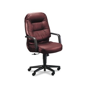 HON COMPANY 2091SR69T 2090 Pillow-Soft Series Executive Leather High-Back Swivel/Tilt Chair, Burgundy by HON COMPANY