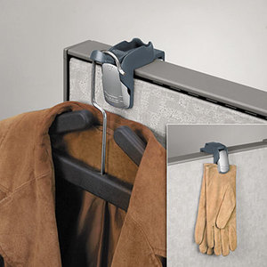 Pro Series Partition Additions Coat Hook and Clip, 1 5/8 x 3, Slate Gray by FELLOWES MFG. CO.
