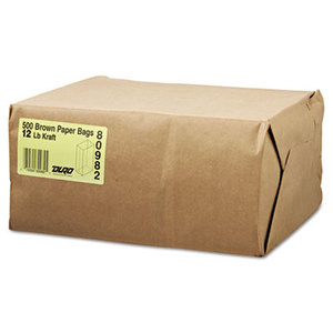 12# Paper Bag, 40lb Kraft, Brown, 7 1/16 x 4 1/2 x 13 3/4, 500/Pack by GENERAL SUPPLY