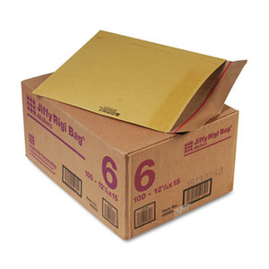 ANLE PAPER/SEALED AIR CORP. 49395 Jiffy Rigi Bag Mailer, Side Seam, #6, 12 1/2 x 15, Golden Brown, 100/Carton by ANLE PAPER/SEALED AIR CORP.