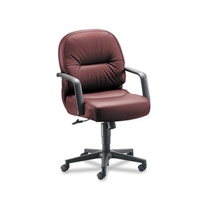 HON COMPANY 2092SR69T 2090 Pillow-Soft Series Managerial Leather Mid-Back Swivel/Tilt Chair, Burgundy by HON COMPANY