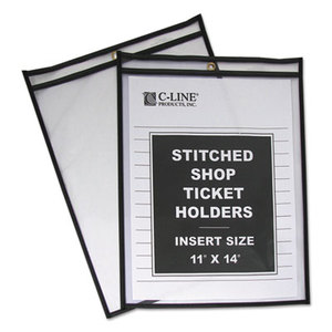 C-Line Products, Inc 46114 Shop Ticket Holders, Stitched, Both Sides Clear, 75", 11 x 14, 25/BX by C-LINE PRODUCTS, INC