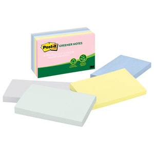 Original Recycled Note Pads, 3 x 5, Helsinki, 100/Pad, 5 Pads/Pack by 3M/COMMERCIAL TAPE DIV.