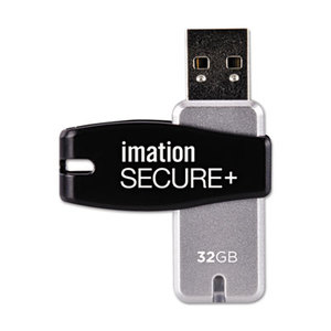 Secure+ Hardware-Encrypted USB 2.0 Flash Drive, 32 GB by IMATION