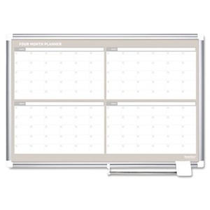 Bi-silque S.A GA03105830 4 Month Planner, 36x24, Aluminum Frame by BI-SILQUE VISUAL COMMUNICATION PRODUCTS INC