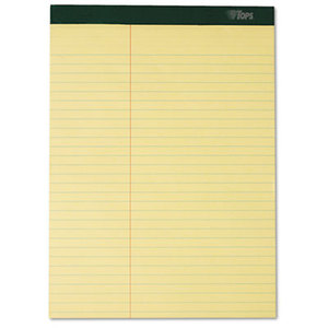 Tops Products 63396 Double Docket Ruled Pads, 8 1/2 x 11 3/4, Canary, 100 Sheets, 6 Pads/Pack by TOPS BUSINESS FORMS