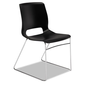 HON COMPANY HONMS101ON Motivate Seating High-Density Stacking Chair, Onyx/Chrome, 4/Carton by HON COMPANY