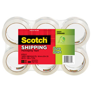 3M 35006 3500 Packaging Tape, 1.88" x 54.6yds, 3" Core, Clear, 6/Pack by 3M/COMMERCIAL TAPE DIV.