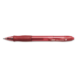 BIC RLC11 RED Velocity Roller Ball Retractable Gel Pen, Red Ink, .7mm, Medium, Dozen by BIC CORP.