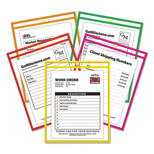 C-Line Products, Inc 43910 Stitched Shop Ticket Holder, Neon, Assorted 5 Colors, 75", 9 x 12, 25/BX by C-LINE PRODUCTS, INC