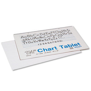 PACON CORPORATION 74720 Chart Tablets w/Manuscript Cover, Ruled, 24 x 16, White, 25 Sheets by PACON CORPORATION