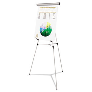 Telescoping Tripod Display Easel, Adjusts 38" to 69" High, Metal, Silver by BI-SILQUE VISUAL COMMUNICATION PRODUCTS INC