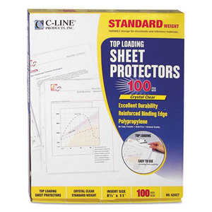 Standard Weight Polypropylene Sheet Protector, Clear, 2", 11 x 8 1/2, 100/BX by C-LINE PRODUCTS, INC