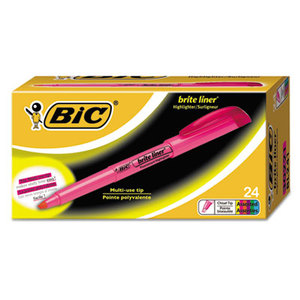 BIC BL241-AST Brite Liner Highlighter, Chisel Tip, Assorted Ink, 24 per Set by BIC CORP.