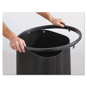 Safco Products 9796BL At-Your-Disposal Wastebasket, Round, Polyethylene, 5gal, Black/Chrome by SAFCO PRODUCTS