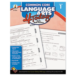 Common Core 4 Today Workbook, Language Arts, Grade 1, 96 pages by CARSON-DELLOSA PUBLISHING