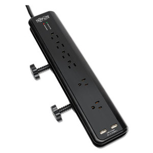 Tripp Lite TLP606DMUSB Protect It! Surge Suppressor, 6 Outlets, 6 ft Cord, 2100 Joules, Black by TRIPPLITE