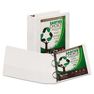 SAMSILL CORPORATION 16987 Earth's Choice Heavy-Duty Biodegradable D-Ring View Binder, 3" Cap, White by SAMSILL CORPORATION