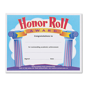 Honor Roll Award Certificates, 8-1/2 x 11, 30/Pack by TREND ENTERPRISES, INC.
