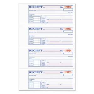 Money and Rent Receipt Books, 2-3/4 x 7 1/8, Two-Part Carbonless, 400 Sets/Book by TOPS BUSINESS FORMS