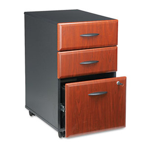 Bush Industries, Inc WC94453SU Mobile Pedestal (B/B/F) (Assembled) Series A Hansen Cherry by BUSH INDUSTRIES