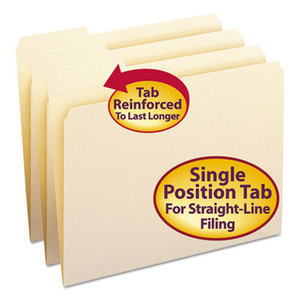 SMEAD MANUFACTURING COMPANY 10335 File Folder, 1/3 Cut First Position, Reinforced Top Tab, Letter, Manila, 100/Box by SMEAD MANUFACTURING CO.