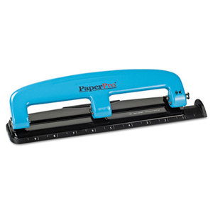 12-Sheet Capacity ProPunch Compact Three-Hole Punch, Rubber Base, Blue/Black by ACCENTRA, INC.
