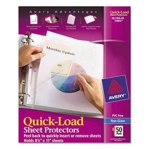 Quick Top & Side Loading Sheet Protectors, Letter, Non-Glare, 50/Box by AVERY-DENNISON