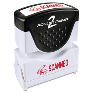 Accustamp2 Shutter Stamp with Microban, Red, SCANNED, 1 5/8 x 1/2 by CONSOLIDATED STAMP