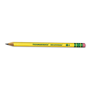 DIXON TICONDEROGA COMPANY 13308 Ticonderoga Beginners Wood Pencil w/Eraser, HB #2, Yellow Barrel, Dozen by DIXON TICONDEROGA CO.