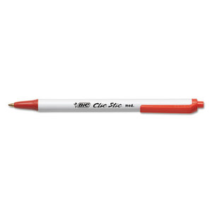 BIC CSM11 RED Clic Stic Ballpoint Retractable Pen, Red Ink, 1mm, Medium, Dozen by BIC CORP.